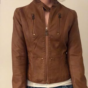 Light brown leather jacket